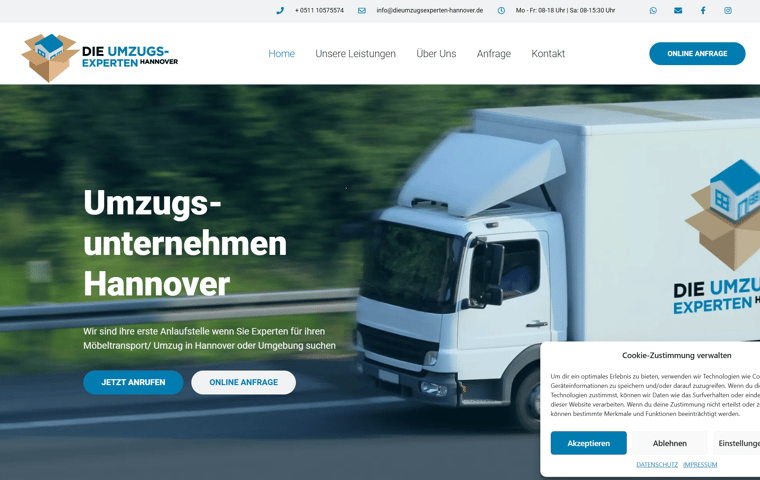 Website-Projekt Die Umzugsexperten Hannover