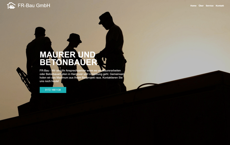 Website-Projekt FR Bau GmbH
