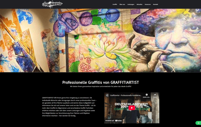 Website-Projekt Graffiti Artist