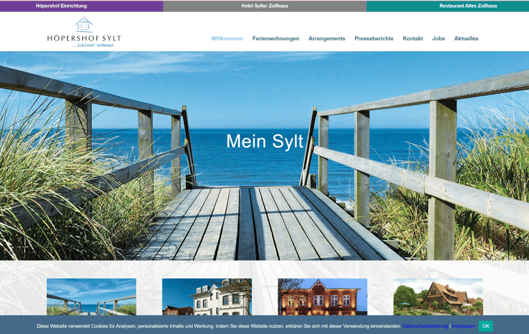 Website-Projekt Höpershof Sylt