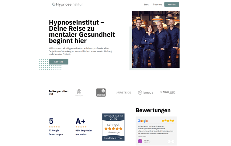 Website-Projekt Hypnoseinstitut