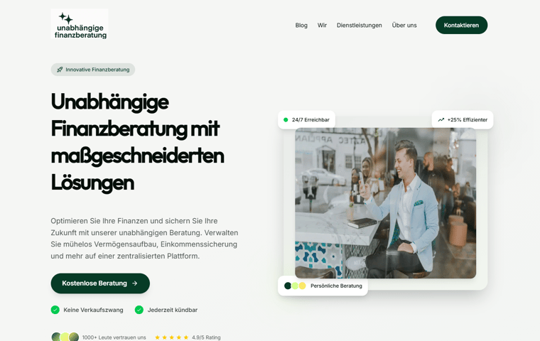 Website-Projekt Unabhängige Finanzberatung