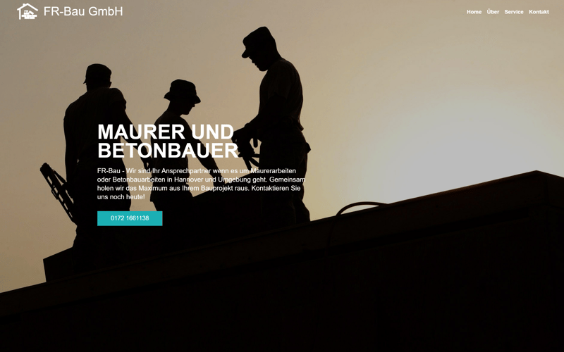 Website-Projekt FR Bau GmbH