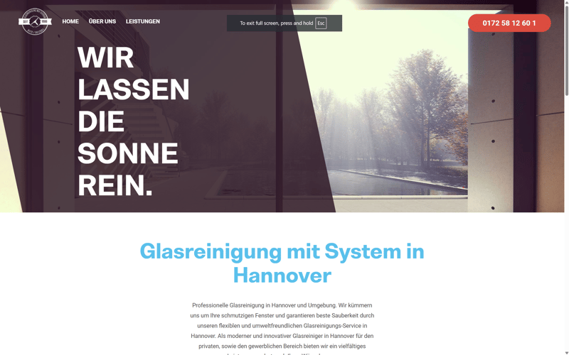 Website-Projekt Glasreinigung mit System