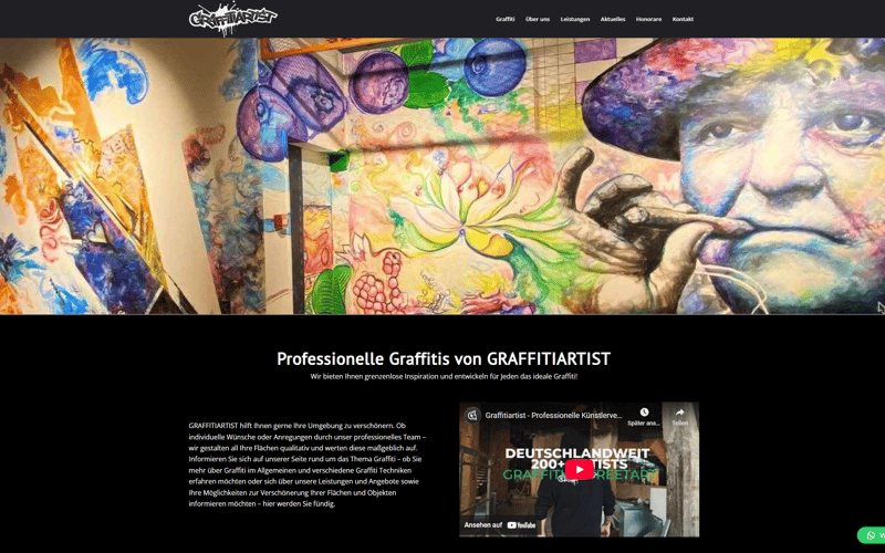 Website-Projekt Graffiti Artist