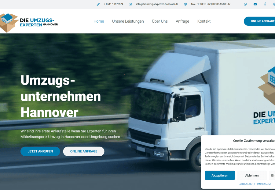 Website-Projekt Die Umzugsexperten Hannover