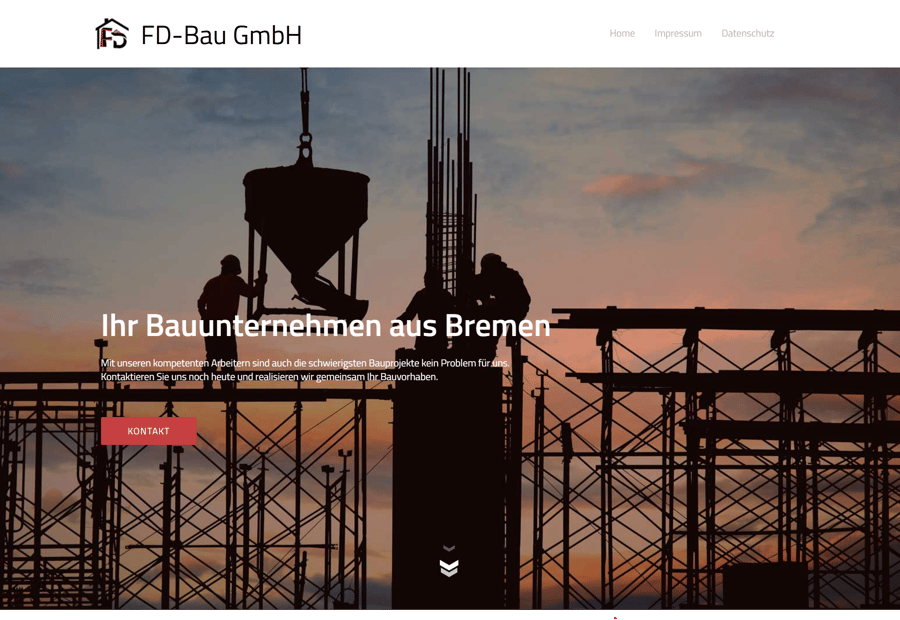 Website-Projekt FD Bau GmbH