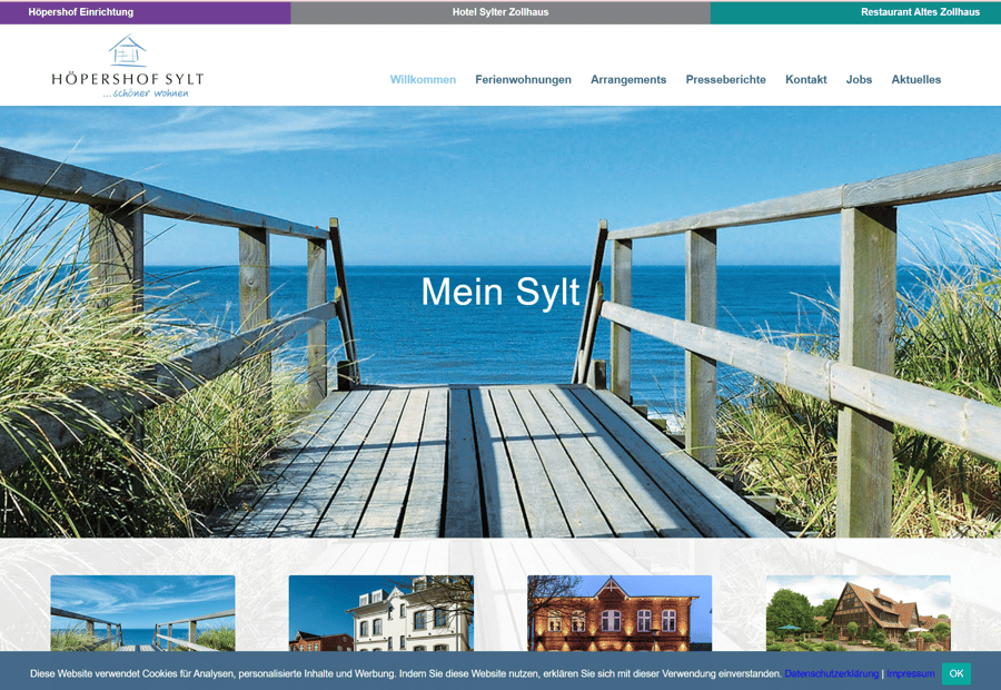 Website-Projekt Höpershof Sylt