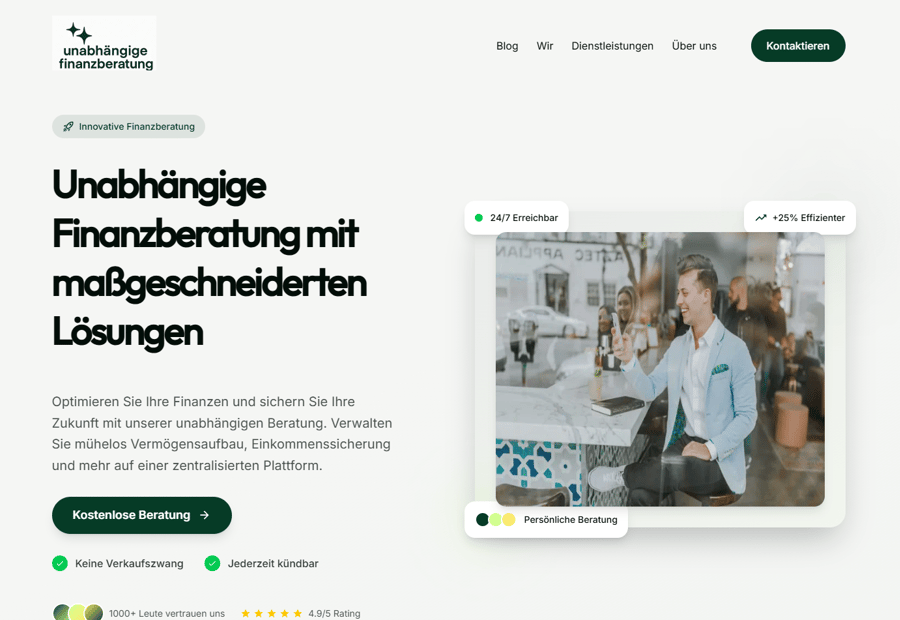 Website-Projekt Unabhängige Finanzberatung